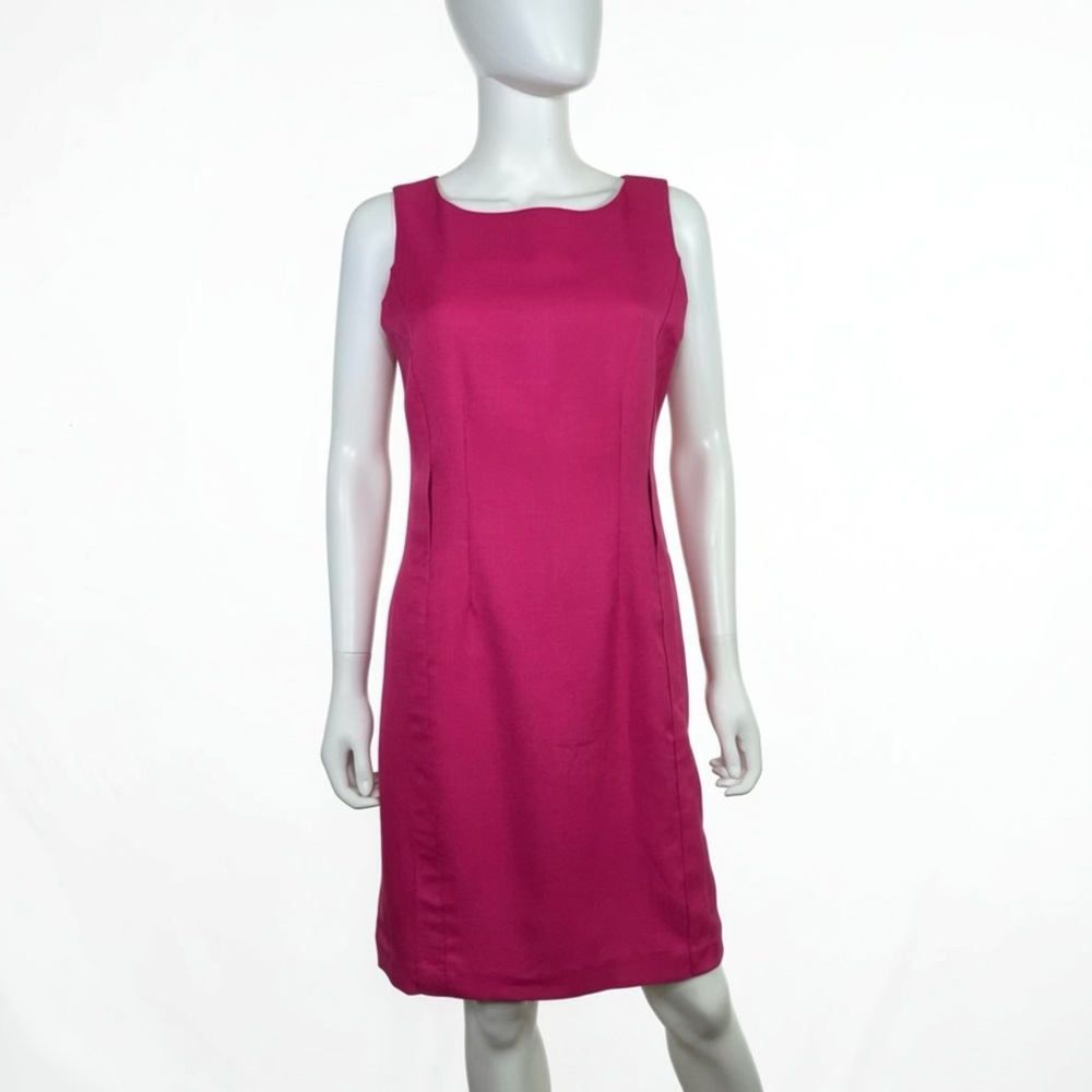 Sweet Hot Pink Sleeveless Sheath Dress